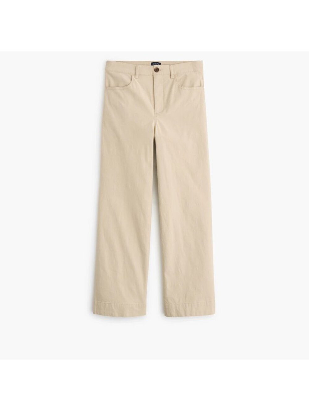 NWT J.Crew Ella Wide Leg Crop Pants Womens 32 High Rise Khaki Linen Blend CG408